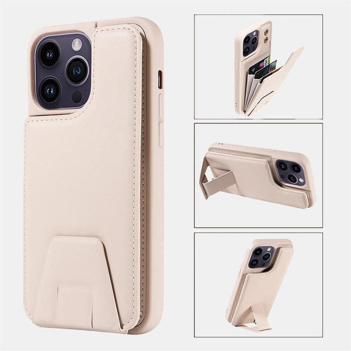 Minimalistische Handyhülle aus PU-Leder für iPhone mit Kartenhalter