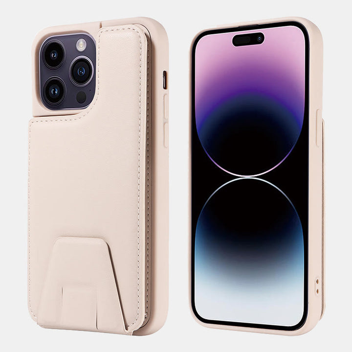 Minimalistische Handyhülle aus PU-Leder für iPhone mit Kartenhalter