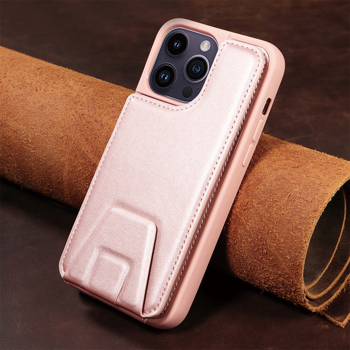 Minimalistische Handyhülle aus PU-Leder für iPhone mit Kartenhalter