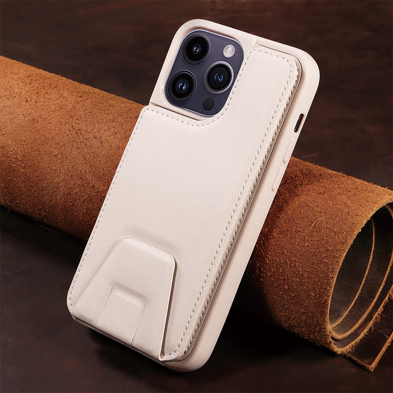 Minimalistische Handyhülle aus PU-Leder für iPhone mit Kartenhalter