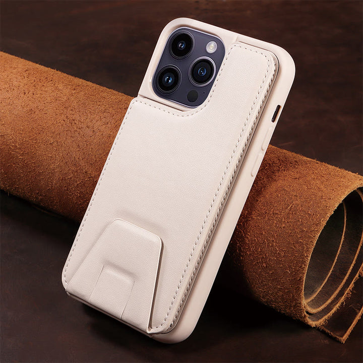 Minimalistische Handyhülle aus PU-Leder für iPhone mit Kartenhalter