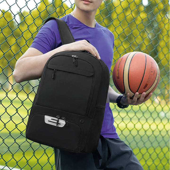 Sporttasche mit großer Kapazität, robuster Basketball-Rucksack mit Schuhfach