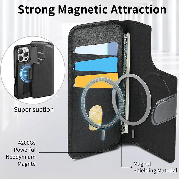 RFID-blockierende magnetische Handyhülle für iPhone mit Kartenhalter