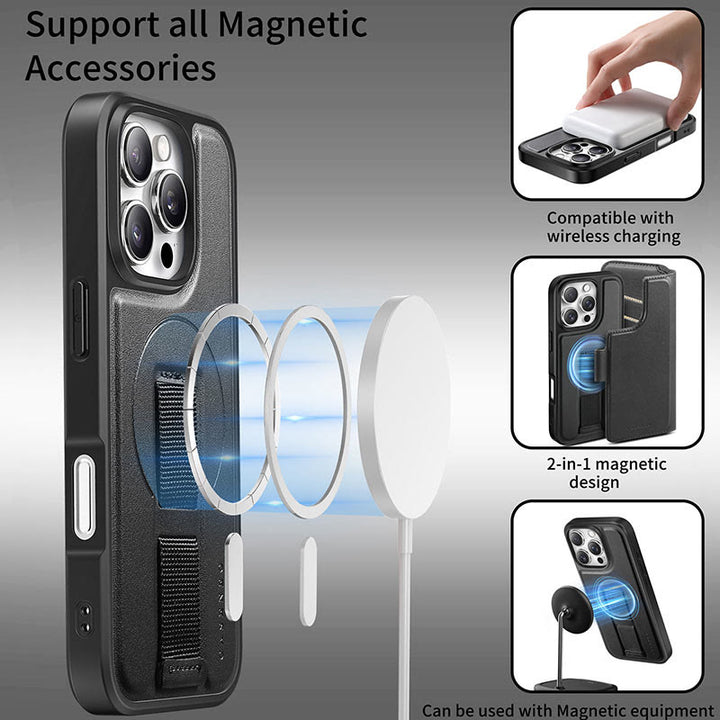 RFID-blockierende magnetische Handyhülle für iPhone mit Kartenhalter