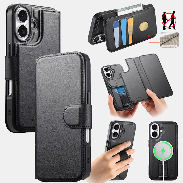 RFID-blockierende magnetische Handyhülle für iPhone mit Kartenhalter