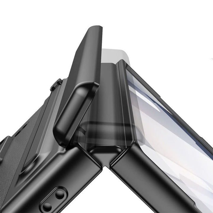 Lychee Leder Samsung Z Fold Handyhülle mit S-Pen Slot Displayschutz