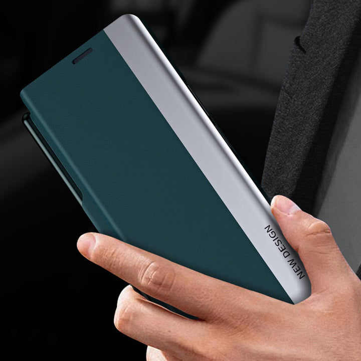 Premium-Leder-Telefonhülle mit Magnetverschluss für Galaxy Z Fold mit S-Pen-Steckplatz