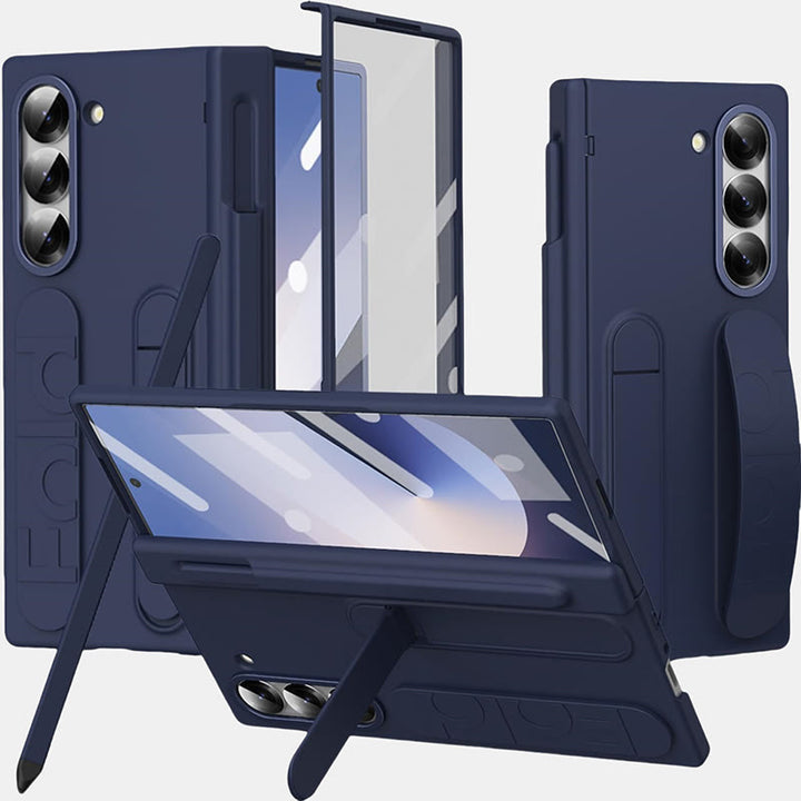 Handyhülle für Samsung Z Fold mit S-Pen-Halter, Stylus-Stoßdämpfer und Handschlaufe