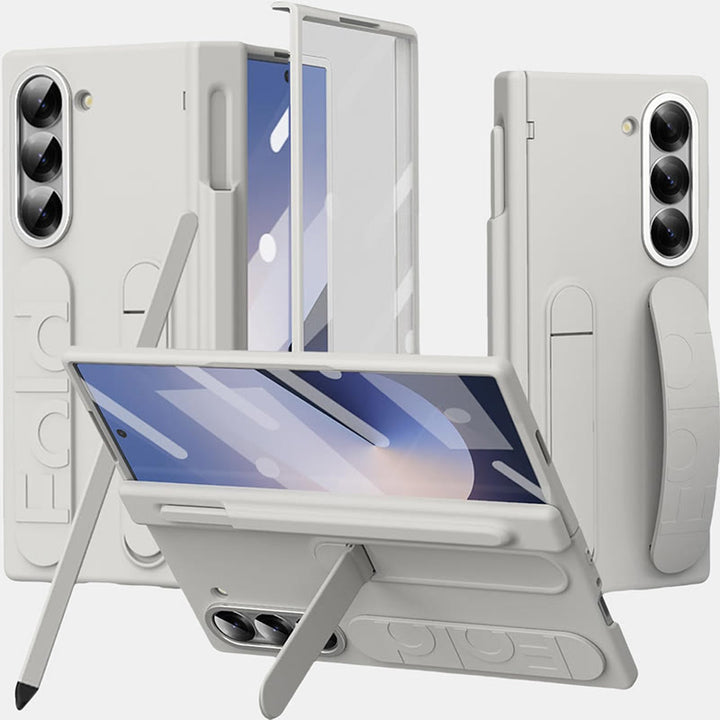 Handyhülle für Samsung Z Fold mit S-Pen-Halter, Stylus-Stoßdämpfer und Handschlaufe