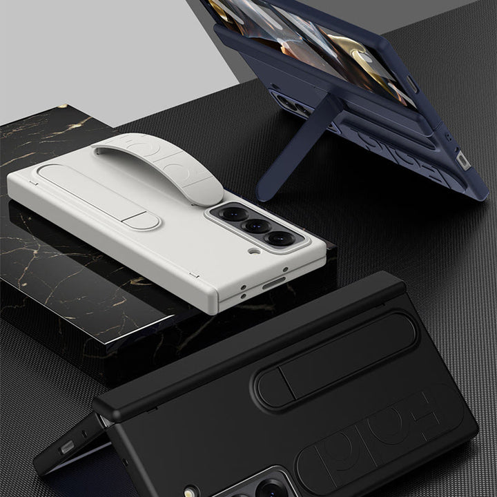 Handyhülle für Samsung Z Fold mit S-Pen-Halter, Stylus-Stoßdämpfer und Handschlaufe