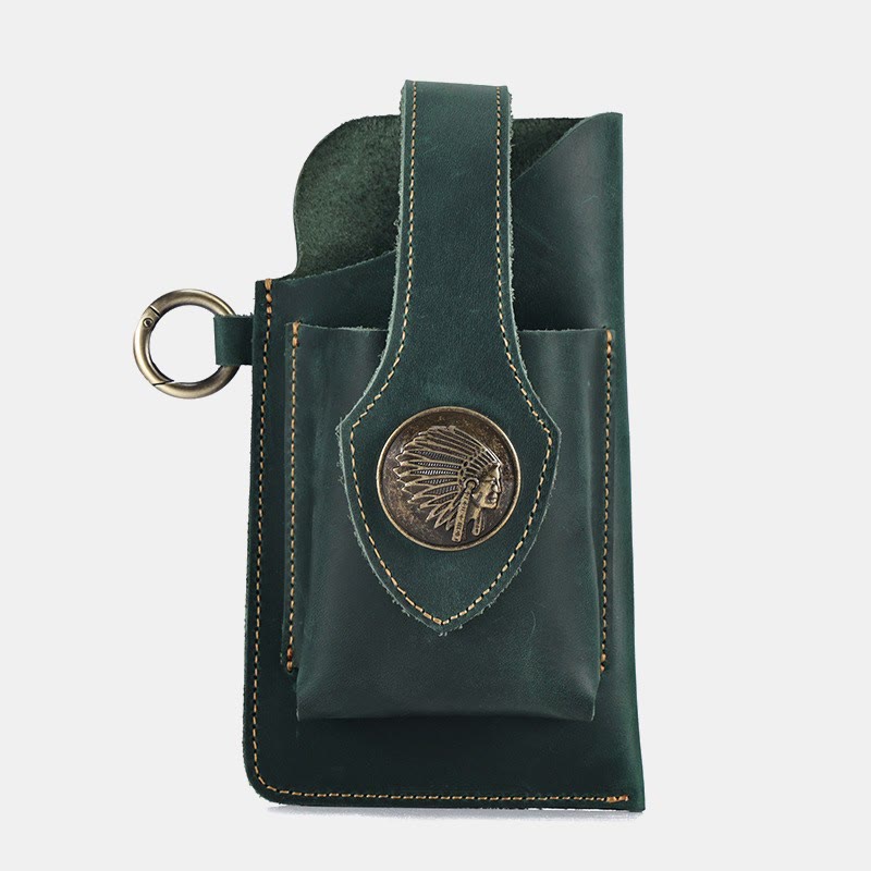 Retro Leder Telefon Holster für Männer Universal Fall Taille Tasche EDC