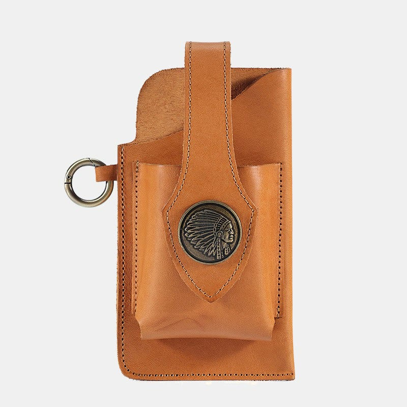 Retro Leder Telefon Holster für Männer Universal Fall Taille Tasche EDC