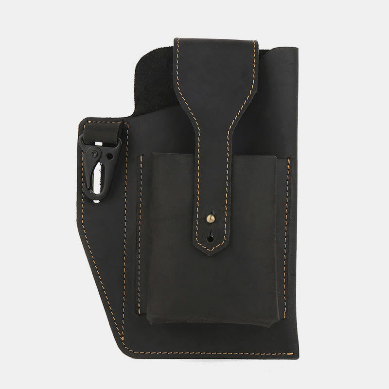 Retro EDC Echtleder Handytasche Hüfttasche 