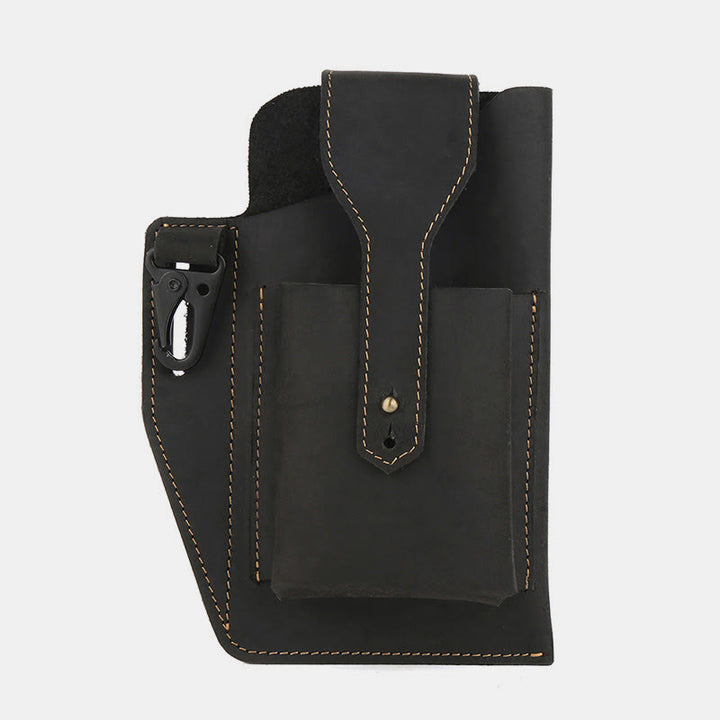 Retro EDC Echtleder Handytasche Hüfttasche 