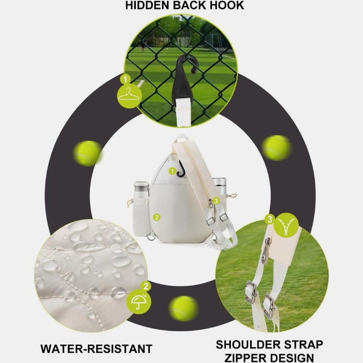 Gesteppte Tennis-Sling-Umhängetasche, wandelbarer Rucksack, Schlägertasche - image 4