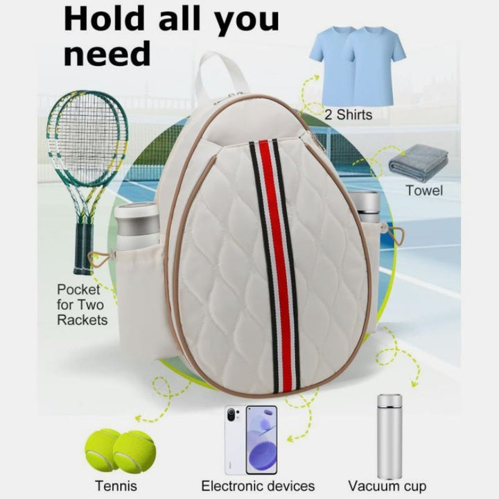 Gesteppte Tennis-Sling-Umhängetasche, wandelbarer Rucksack, Schlägertasche - image 3