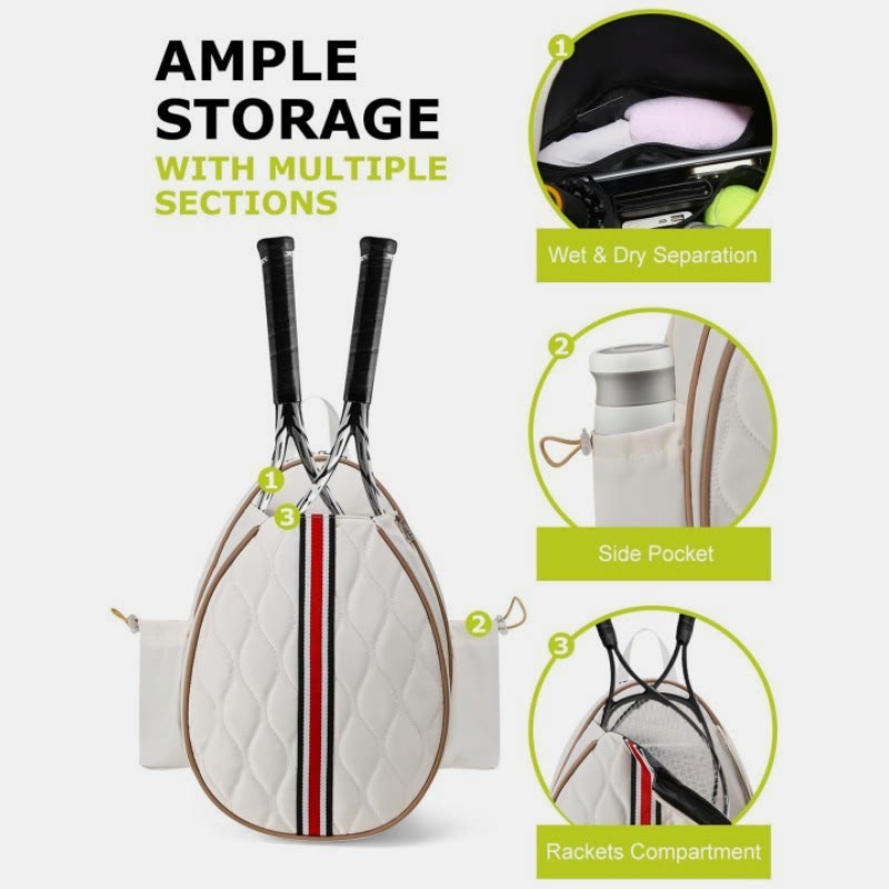 Gesteppte Tennis-Sling-Umhängetasche, wandelbarer Rucksack, Schlägertasche - image 2