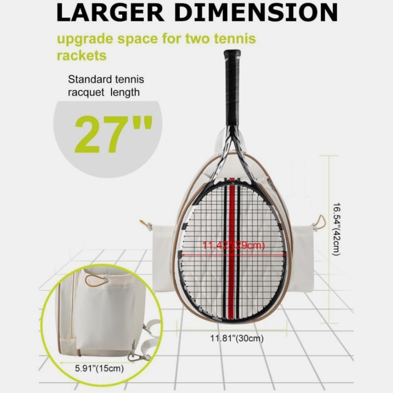 Gesteppte Tennis-Sling-Umhängetasche, wandelbarer Rucksack, Schlägertasche - image 5