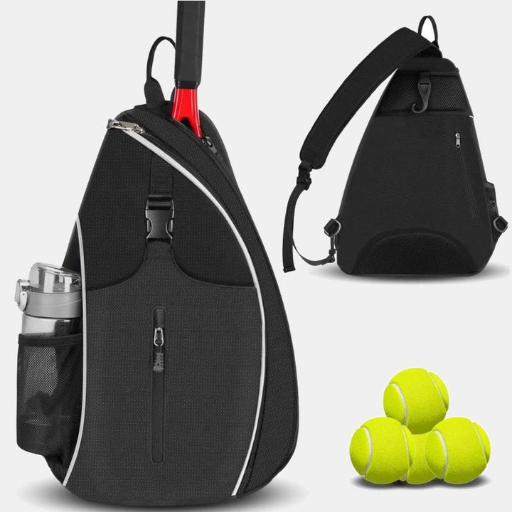 Tennistasche mit einer Schulter und Umhängetasche, Tennisschlägertasche - Schwarz - image 7