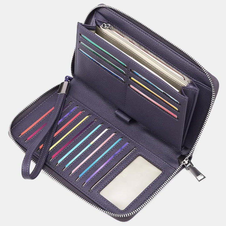 RFID-Geldbörse für Damen, großes Fassungsvermögen, Kartenfächer, Ledergeldbörse - Lavendel - image 16