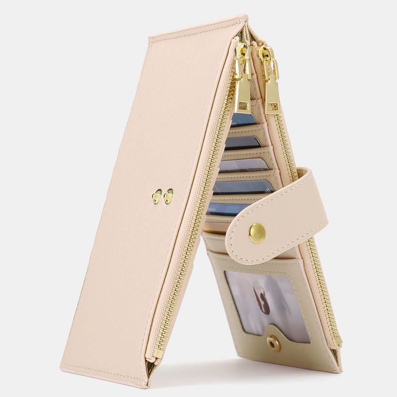RFID-Kartenetui mit großem Fassungsvermögen, klassische zweifach gefaltete Geldbörse  - Beige - image 19