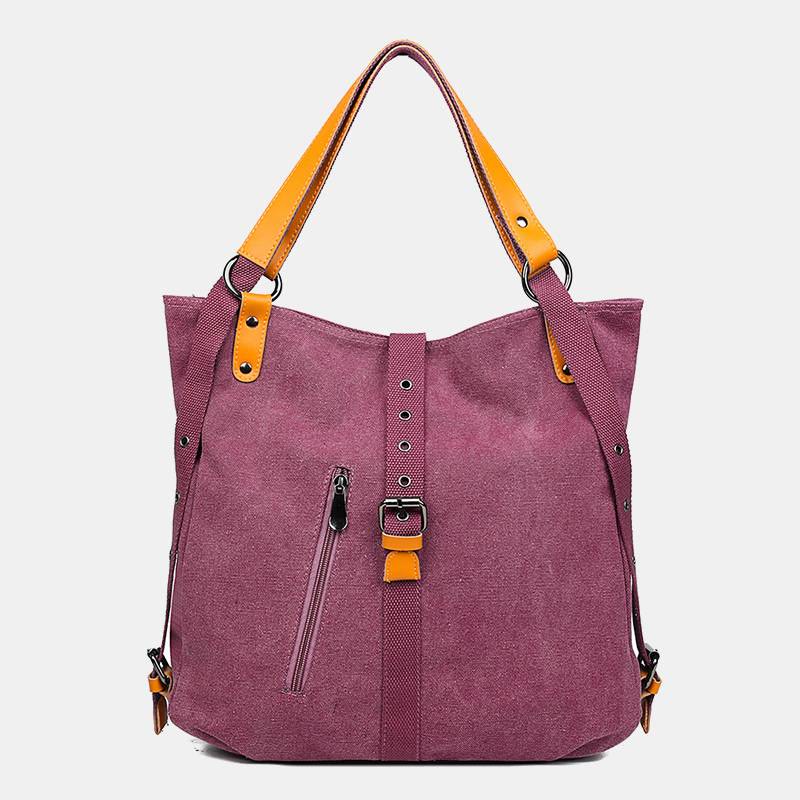 Multifunktionale Retro-Tragetasche mit großer Kapazität, umwandelbarer Rucksack - HotPink - image 13