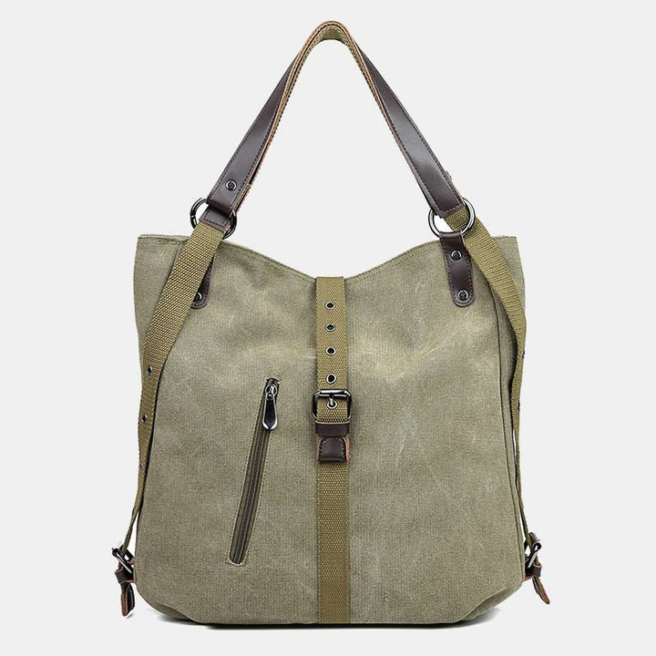 Multifunktionale Retro-Tragetasche mit großer Kapazität, umwandelbarer Rucksack - DunkelKhaki - image 14