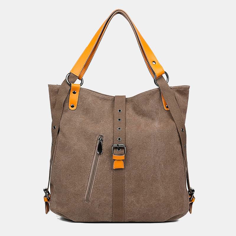 Multifunktionale Retro-Tragetasche mit großer Kapazität, umwandelbarer Rucksack - Sattelbraun - image 10