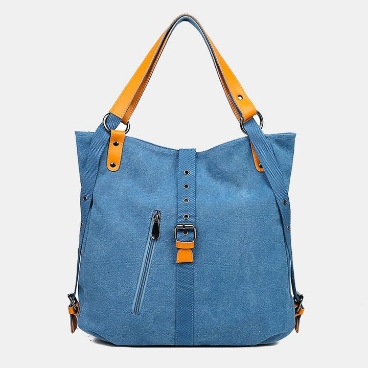 Multifunktionale Retro-Tragetasche mit großer Kapazität, umwandelbarer Rucksack - Blau - image 12