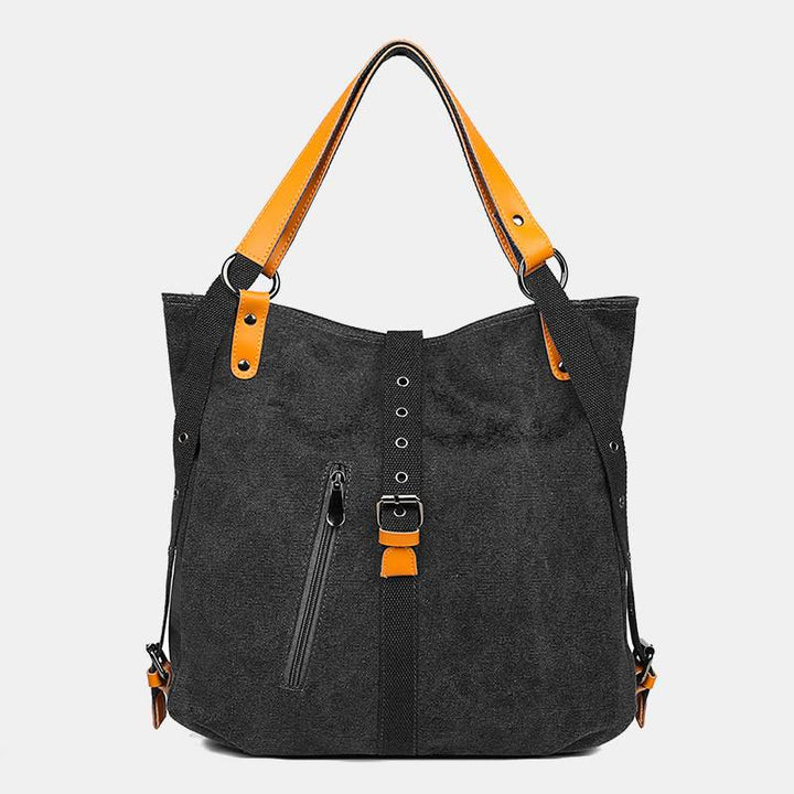 Multifunktionale Retro-Tragetasche mit großer Kapazität, umwandelbarer Rucksack - Schwarz - image 11
