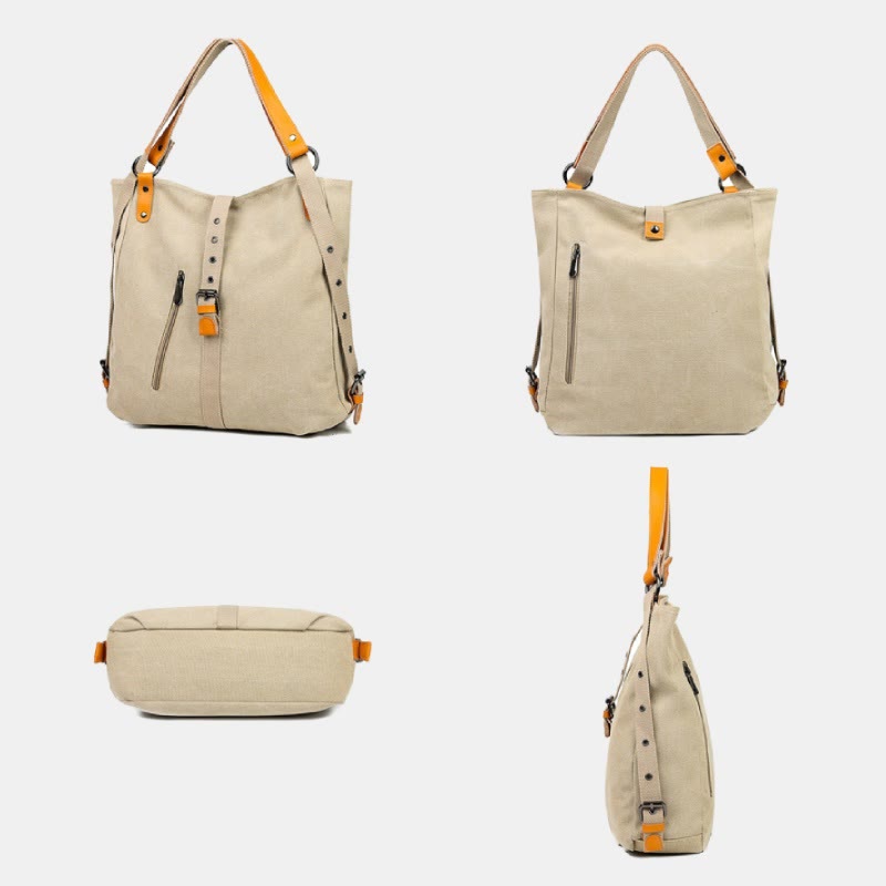 Multifunktionale Retro-Tragetasche mit großer Kapazität, umwandelbarer Rucksack - image 8