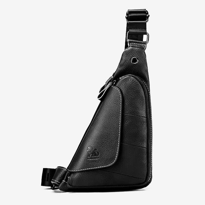 Vintage Leder Crossbody Sling Rucksack Brusttasche Reise Wandern Daypack