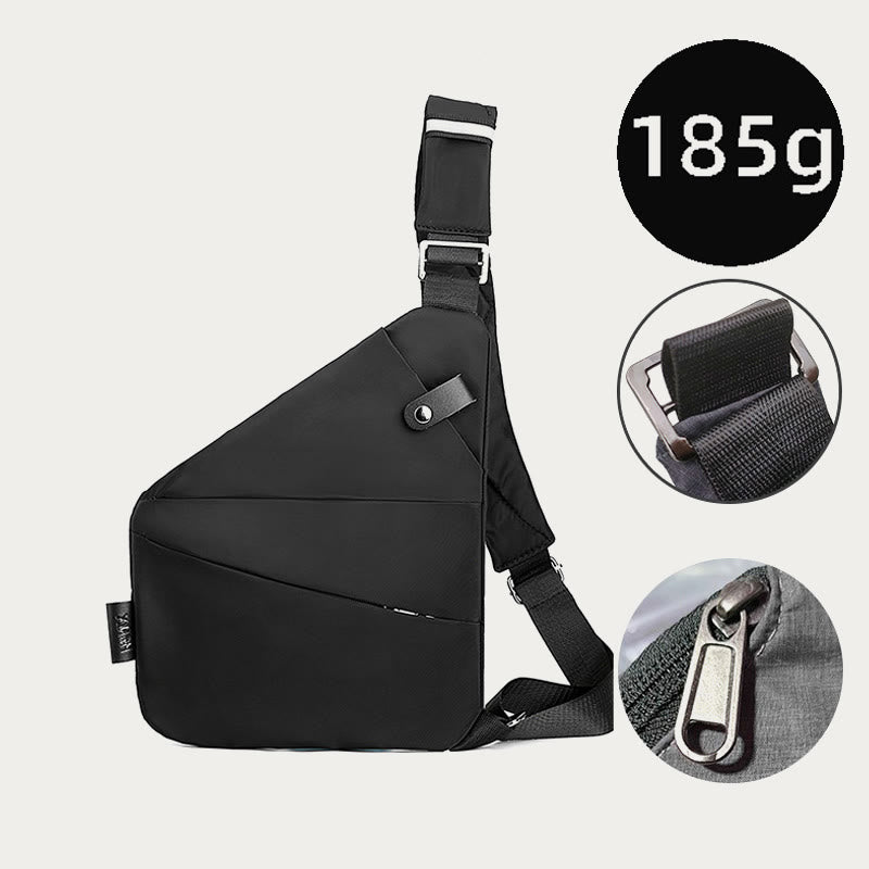 Diebstahlsichere, wasserdichte Schultertasche, Brusttasche - Schwarz - Linke Schulter - image 15