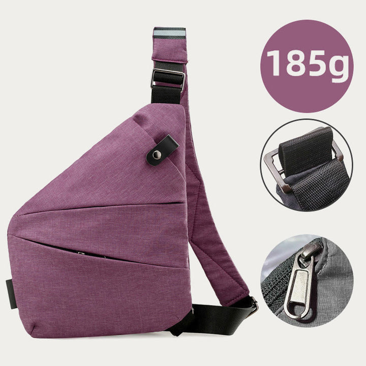 Diebstahlsichere, wasserdichte Schultertasche, Brusttasche - Distel - Linke Schulter - image 16