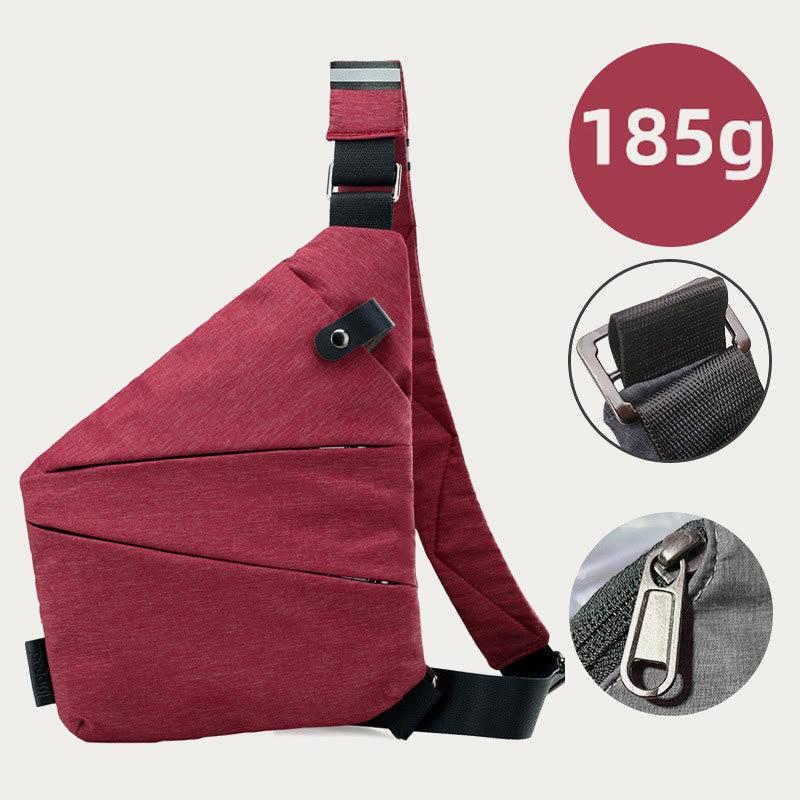 Diebstahlsichere, wasserdichte Schultertasche, Brusttasche - Schamottsteine - Linke Schulter - image 17