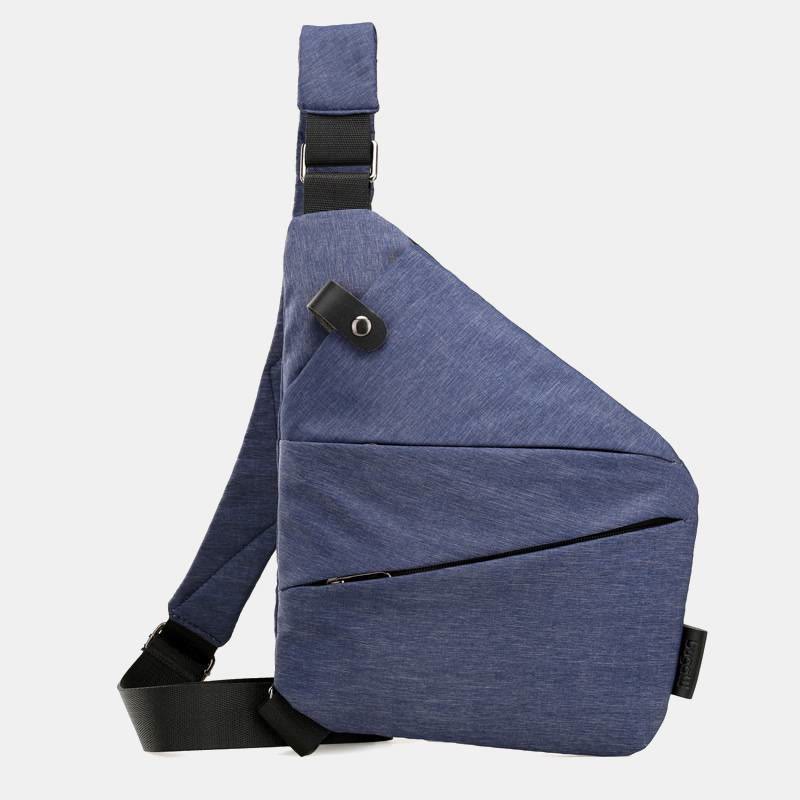 Diebstahlsichere, wasserdichte Schultertasche, Brusttasche - Dunkelblau - Linke Schulter - image 13
