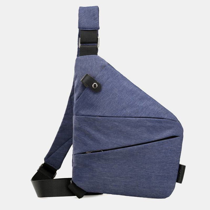 Diebstahlsichere, wasserdichte Schultertasche, Brusttasche - Dunkelblau - Linke Schulter - image 13