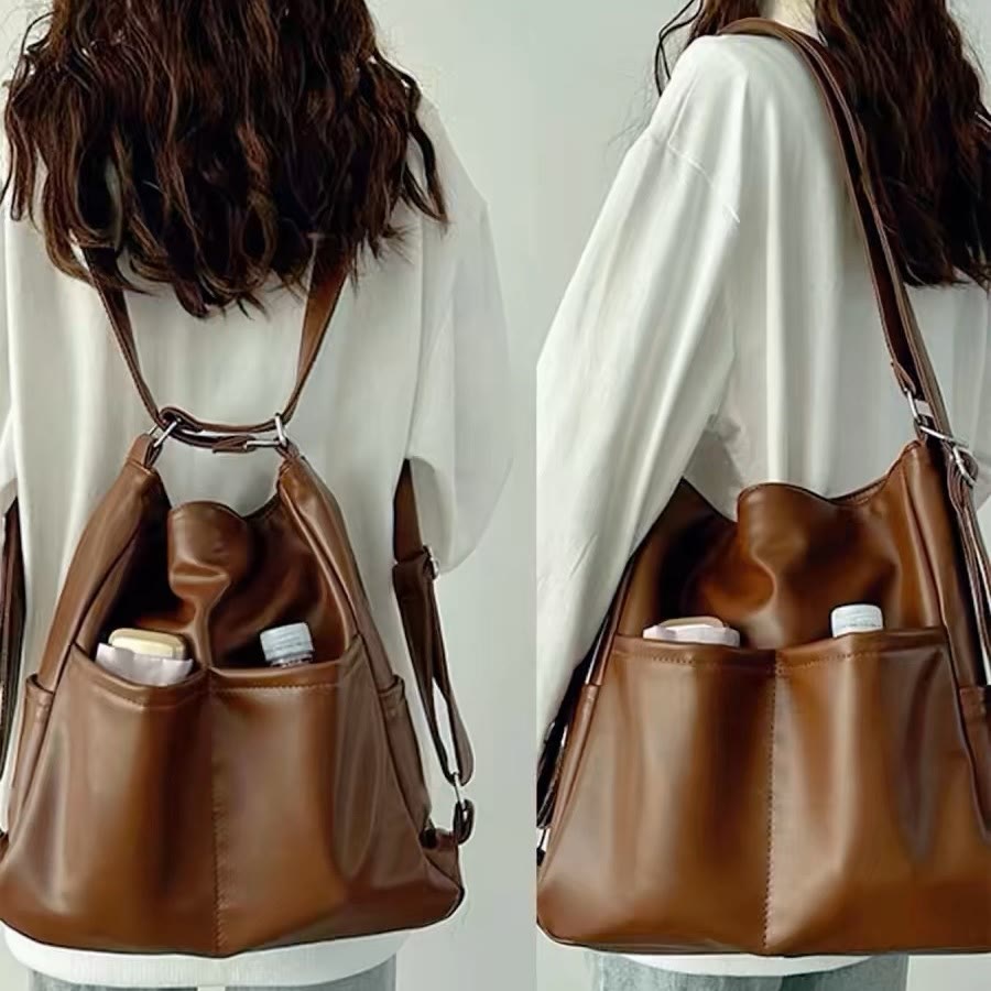 Leichte Nylon Tote Umhängetasche Rucksack Handtasche Hobo Bag für Frauen - Peru – Veganes Leder - image 18