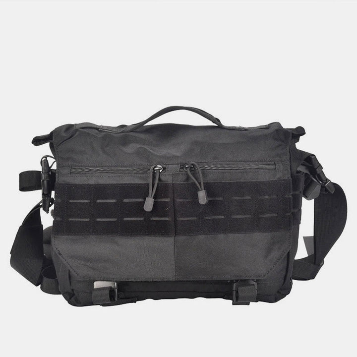 Herren Militär Messenger Bag Umhängetasche Reisetragetasche mit mehreren Fächern - Schwarz - image 11