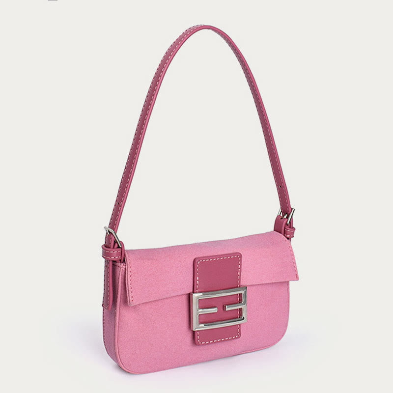 Umhängetasche für Damen, Vintage, mattrosa, elegante Handtasche