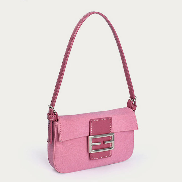 Umhängetasche für Damen, Vintage, mattrosa, elegante Handtasche