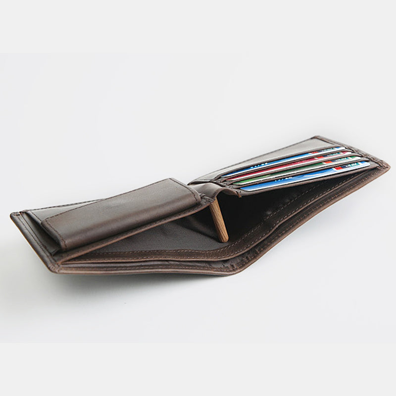 Lässige Bifold-Geldbörse aus echtem Leder im Vintage-Stil