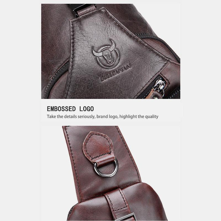 Multifunktions-Schultertasche aus echtem Leder im Vintage-Stil