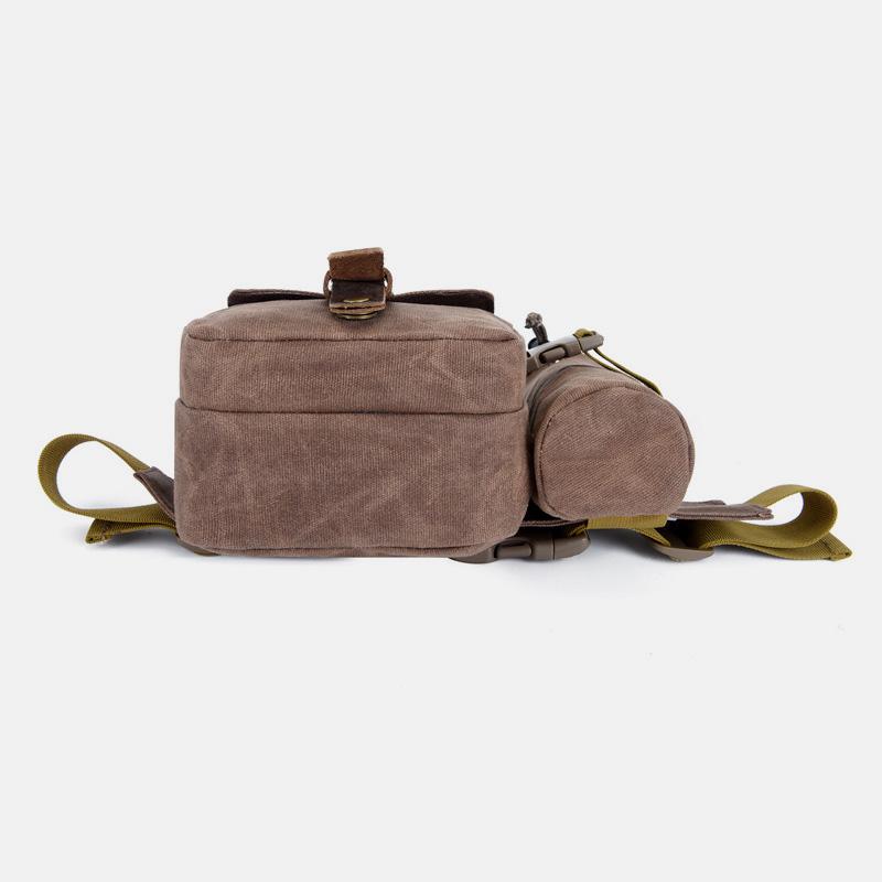 Canvas-Gürteltasche für Damen und Herren, Hüfttasche, Brusttasche mit Flaschenfach
