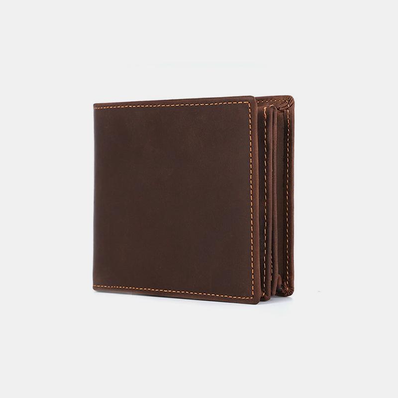 RFID Crazy Horse Leder Bifold Vintage Geldbörse