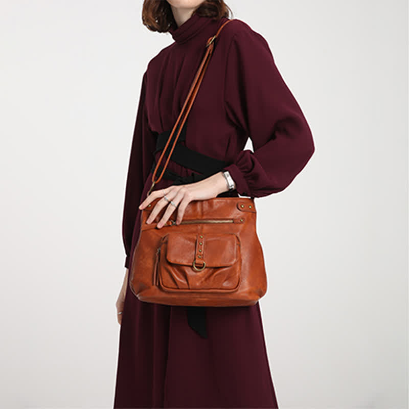 Umhängetasche für Frauen mit Reißverschluss, verstellbarem Riemen, weiche Leder-Schulterhandtaschen