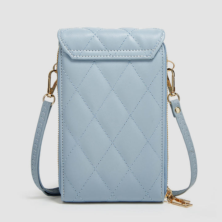 Handytasche für Damen, einfarbig, schmale Umhängetasche, Münzgeldbörse
