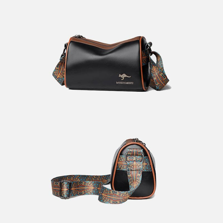 Elegante Umhängetasche aus veganem Leder, klassische, einfarbige Damentasche