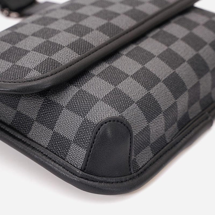 Umhängetasche für Unisex, minimalistische, quadratische Schultertasche aus PU-Leder