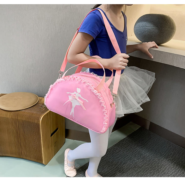 Mädchen Umhängetasche Handtasche Ballerina Muster Nylon Tanztasche